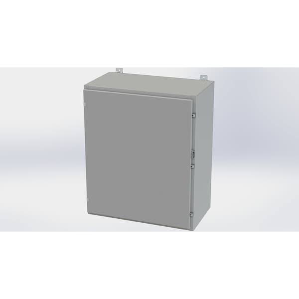 Clamps with Padlock Hasp Electrical Enclosures, 36 in H, 16 in D, 30 in W, NEMA 4, Carbon Steel